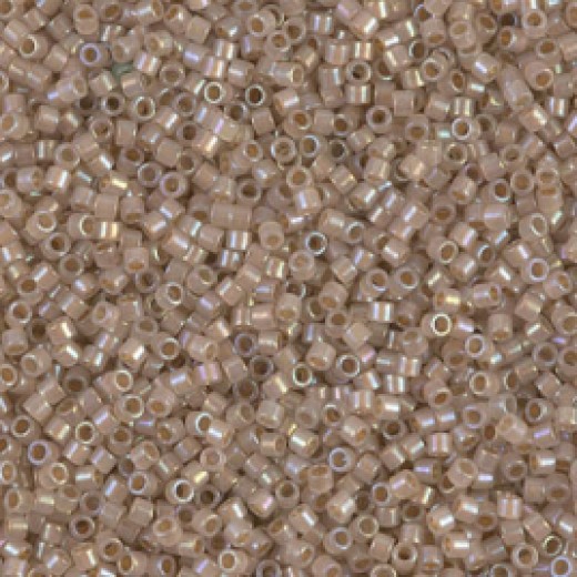 DB1731 Beige Lined Opal AB, Size 11/0 Miyuki Delica Beads, 50g Wholesale Pack