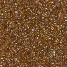DB1735 Sparkling Dark Topaz Lined Charteuse AB, Size 11/0 Miyuki Delica Beads, 5...
