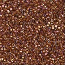 DB1736 Sparkling Beige Lined Topaz AB, Size 11/0 Miyuki Delica Beads, 5.2g appro...