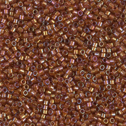 DB1736 Sparkling Beige Lined Topaz AB, Size 11/0 Miyuki Delica Beads, 50g Wholesale Pack