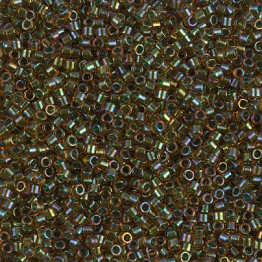 DB1741 Sparkling Mint Lined Topaz AB, Size 11/0 Miyuki Delica Beads, 5.2g approx. 