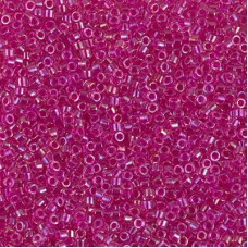 DB1743 Hot Pink Lined Crystal AB, Size 11/0 Miyuki Delica Beads, 5.2g approx. 
