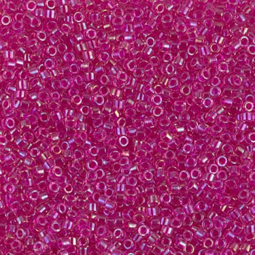 DB1743 Hot Pink Lined Crystal AB, Size 11/0 Miyuki Delica Beads, 50g Wholesale Pack