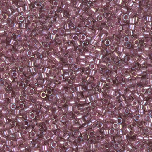 DB1745 Antique Rose Lined Crystal AB, Size 11/0 Miyuki Delica Beads, 5.2g approx. 