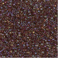 DB1748 Cranberry Lined Charteuse AB, Size 11/0 Miyuki Delica Beads, 5.2g approx....