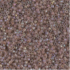 DB1749 Cocoa Lined Opal AB, Size 11/0 Miyuki Delica Beads, 5.2g approx. 