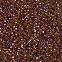 DB1750 Sparkling Beige Lined Root Beer AB, Size 11/0 Miyuki Delica Beads, 50g Wholesale Pack