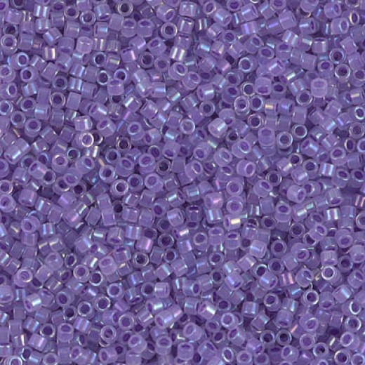 DB1753 Sparkling Purple Lined Opal AB, Size 11/0 Miyuki Delica Beads, 5.2g approx. 