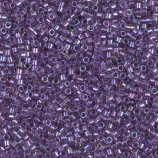 DB1754 Sparkling Purple Lined Crystal AB, Size 11/0 Miyuki Delica Beads, 50g Wholesale Pack