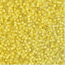 DB1776 White Lined Yellow AB, Size 11/0 Miyuki Delica Beads, 5.2g approx. 