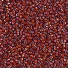 DB1781 White Lined Root Beer AB, Size 11/0 Miyuki Delica Beads, 5.2g approx. 