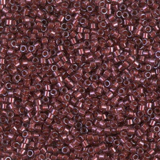 DB1705 Copper Pearl Lined Tr. Dk Cranberry, Size 11/0 Miyuki Delica Beads, 5.2g approx. 