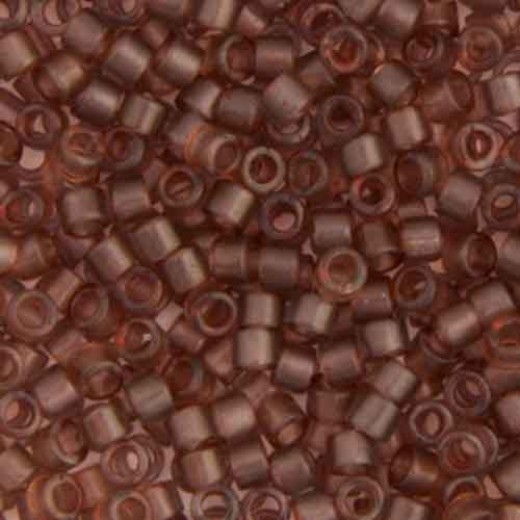 DB0772 Dark Beige Transparent Matte Dyed, Size 11/0 Miyuki Delica Beads, 5.2g approx