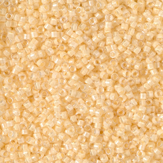 DB2371 Cream Fancy Lined Size 11/0 Miyuki Delica Beads, 5.2gm
