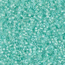 DB1707 Mint Pearl Lined Glacier Blue, Size 11/0 Miyuki Delica Beads, 50g Wholesale Pack