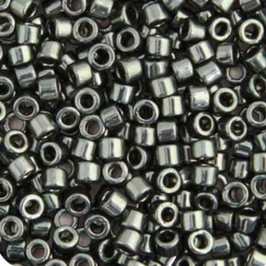 DB0457 Grey Green Opaque Nickel Plated Dyed, Size 11/0 Miyuki Delica Beads, 50g approx.