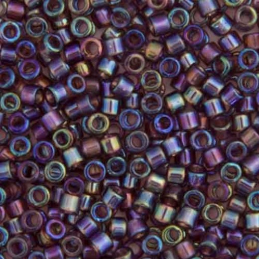 DB1244 Mauve Transparent AB, Size 11/0 Miyuki Delica Beads, 5.2g approx.