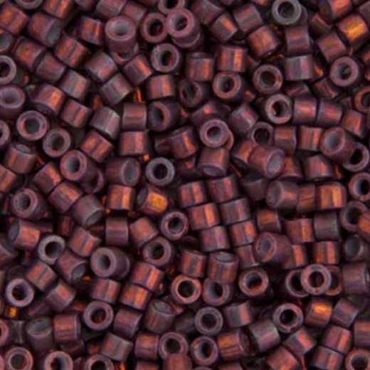 DB1012 Medium Raspberry AB Metallic Gold Luster, Size 11/0 Miyuki Delica Beads, 5.2g approx.