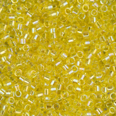 DB0171 Yellow Transparent AB, Size 11/0 Miyuki Delica Beads, 5.2g approx.