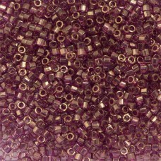 DBLC0108 Amethyst Transparent Gold Luster, size 8/0 Hex Cut Miyuki Delica Beads,...