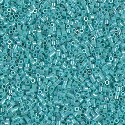 DBS0166 Turquoise Opaque AB, Colour 0166 Size 15/0 Miyuki Delica Beads, 5.2g approx.