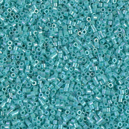 DBS0166 Turquoise Opaque AB, Colour 0166 Size 15/0 Miyuki Delica Beads, 5.2g approx.