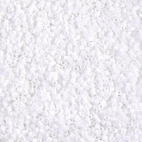 DBS0200 Opaque Chalk White Colour 0200 Size 15/0 Miyuki Delica Beads, 5.2g approx.