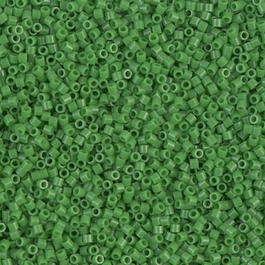 DBS0724  Opaque Pea Green Miyuki 15/0 Miyuki Delica Beads, colour 0724, 5.2g approx.