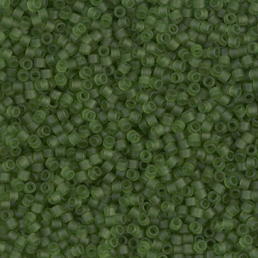 DBS1267  Matte Transparent Olive, Colour 1267 15/0 Miyuki Delica Beads, 5.2g approx.