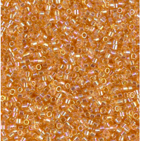DBL0100 Light Amber Transparent AB Size 8/0 Miyuki Delica Beads, Colour Code 0100, 50g approx.