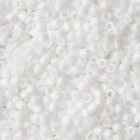 DBL0200 Chalk White Opaque Size 8/0 Miyuki Delica Beads, Colour Code 0200, 50g approx.