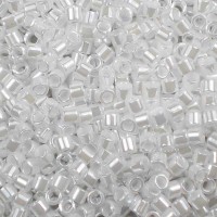 DBL0201 White Pearl Opaque Luster Size 8/0 Miyuki Delica Beads, Colour Code 0201, 5.2g approx.