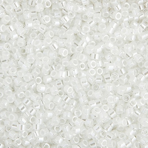DBL0231 Crystal White Ceylon Size 8/0 Miyuki Delica Beads, Colour Code 0231, 5.2g approx.