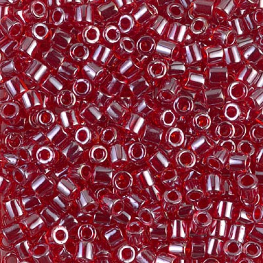 DBL0098 Transparent Light Siam Luster Size 8/0 Miyuki Delica Beads, Colour Code 0098, 5.2g approx.