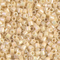 DBL0157 Opaque Cream AB size 8/0 Miyuki Delica Beads, Colour 0157, 5.2g approx.