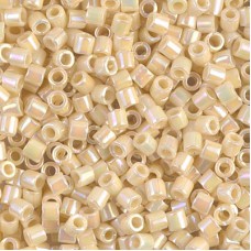 DBL0157 Opaque Cream AB size 8/0 Miyuki Delica Beads, Colour 0157, 5.2g approx.