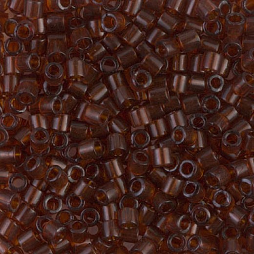 DBL0709 Transparent Dark Topaz size 8/0 Miyuki Delica Beads, Colour 0709, 5.2g approx.
