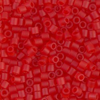 DBL0745 Matte Transparent Red-Orange size 8/0 Miyuki Delica Beads, Colour 0745, 5.2g approx.