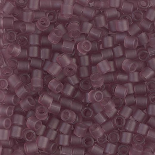 DBL0765 Matte Transparent Smoky Amethyst size 8/0 Miyuki Delica Beads, Colour 0765, 5.2g approx.