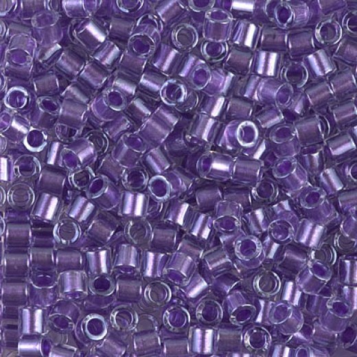DBL0906 Sparkling Purple Lined Crystal size 8/0 Miyuki Delica Beads, Colour 0906, 5.2g approx.