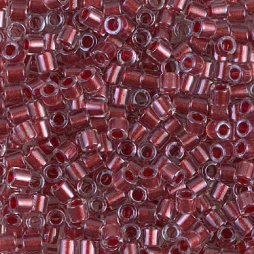 DBL0924 Sparkling Cranberry Lined Crystal size 8/0 Miyuki Delica Beads, Colour 0924, 5.2g approx.