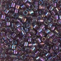 DBL1244 Transparent Mauve AB size 8/0 Miyuki Delica Beads, Colour 1244, 5.2g approx.