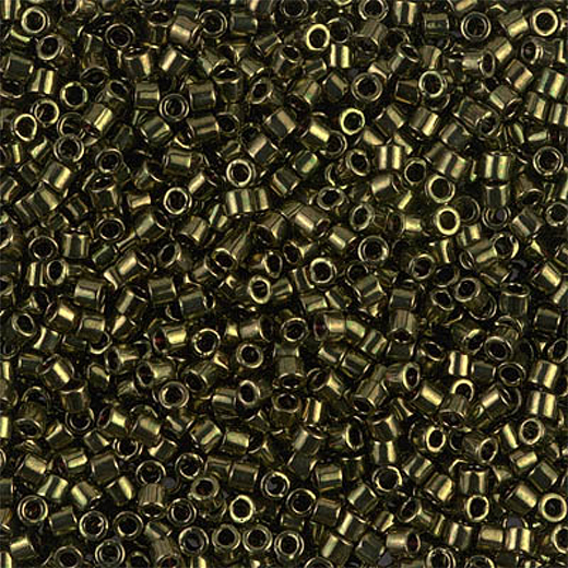 DBL0011 Metallic Olive Size 8/0 Miyuki Delica Beads, Colour Code 0011, 5.2g approx.