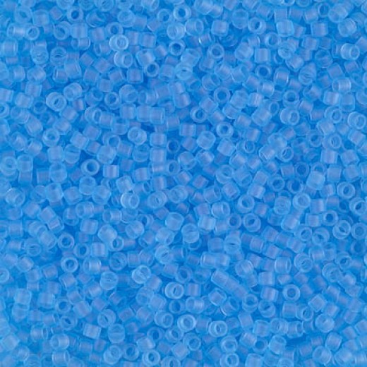 DB0747 Transparent Aqua Matte Miyuki 11/0 Delica Beads, 50 Gram Bag