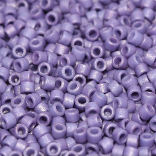 DB2293 Frost Opaque Glazed Purple Size 11/0 Miyuki Delica Beads, 5.2gm approx.