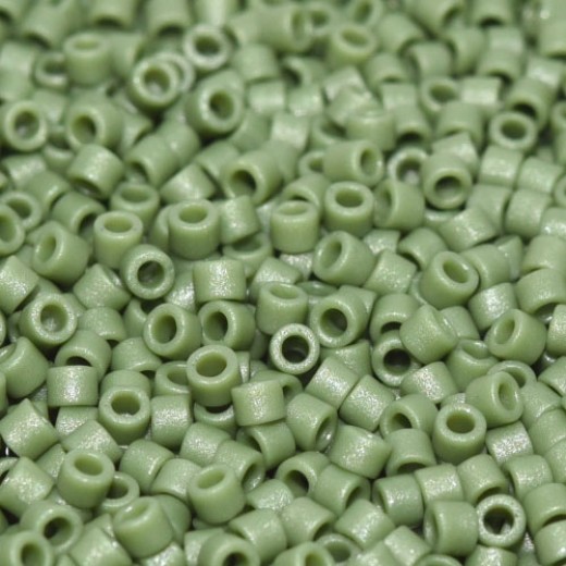 DB2291  Frost Opaque Glazed Dark Green Size 11/0 Miyuki Delica Beads, 5.2gm approx.