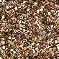 DBMC0034  Light Gold 24kt Plated 10/0 Cut Miyuki Delica Beads Colour Code -0034, 3.5gm approx. 