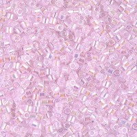 DBM0055 Pale Pink AB Lined-Dyed, Size 10/0  Miyuki Delica Beads, Colour code -55 - Approx. 5.2g
