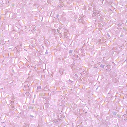DBM0055 Pale Pink AB Lined-Dyed, Size 10/0  Miyuki Delica Beads, Colour code -55 - Approx. 5.2g