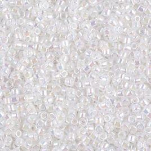 DBM0222 White Opal AB, Size 10/0  Miyuki Delica Beads, Colour code -222 - 5.2gm bag